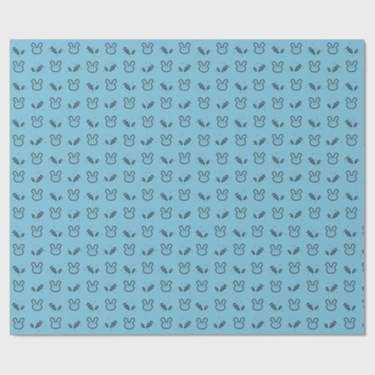 Blue Bunny Carrot Baby Wrapping Paper Cadeaupapier (Vlak)