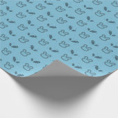 Blue Bunny Carrot Baby Wrapping Paper Cadeaupapier (Hoek)