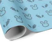 Blue Bunny Carrot Baby Wrapping Paper Cadeaupapier (Rol Hoek)