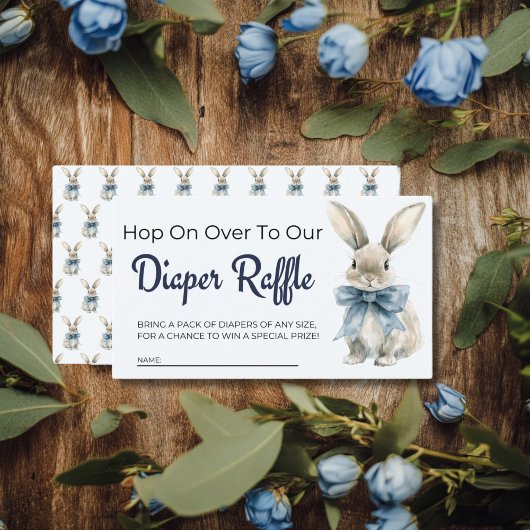 Blue Bunny Diaper Raffle Informatiekaartje
