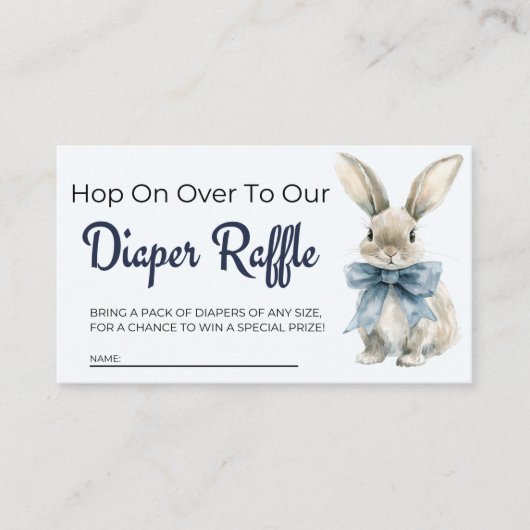 Blue Bunny Diaper Raffle Informatiekaartje (Voorkant)