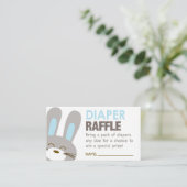 Blue Bunny Diaper Raffle Ticket Informatiekaartje (Staand voorkant)