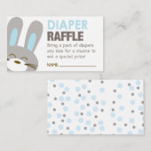 Blue Bunny Diaper Raffle Ticket Informatiekaartje (Voorkant / Achterkant)