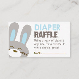 Blue Bunny Diaper Raffle Ticket Informatiekaartje