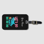 Blue Bunny Ears Shark Easter Hunt Bagagelabel (Voorkant (horizontaal))