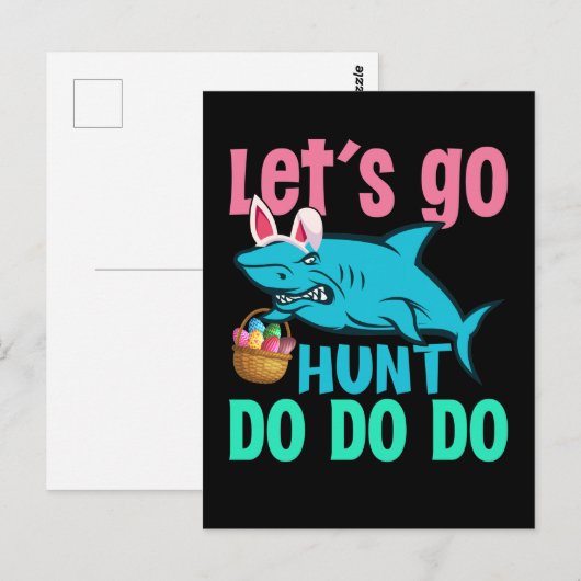 Blue Bunny Ears Shark Easter Hunt Briefkaart (Voorkant / Achterkant)