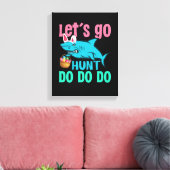 Blue Bunny Ears Shark Easter Hunt Canvas Afdruk (Insitu (Woonkamer))