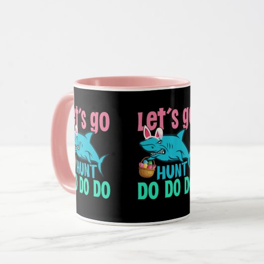 Blue Bunny Ears Shark Easter Hunt Mok (Voorkant links)