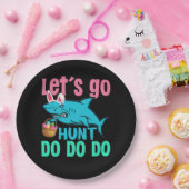 Blue Bunny Ears Shark Easter Hunt Papieren Bordje (Feest)