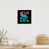 Blue Bunny Ears Shark Easter Hunt Poster (Keuken)