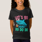 Blue Bunny Ears Shark Easter Hunt T-shirt (Voorkant)