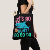 Blue Bunny Ears Shark Easter Hunt Tote Bag (Dichtbij)