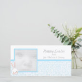 Blue Bunny Easter-fotokaarten Feestdagenkaart (Staand voorkant)