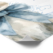 Blue Bunny Floral Baby shower Welkomstbord Poster (Hoek)