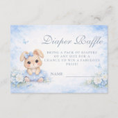 Blue Bunny Floral Diapper Raffle Informatiekaartje (Voorkant)