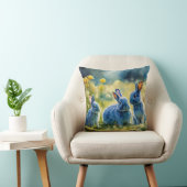 Blue Bunny Garden: Kussen in aquarelstijl (Stoel)
