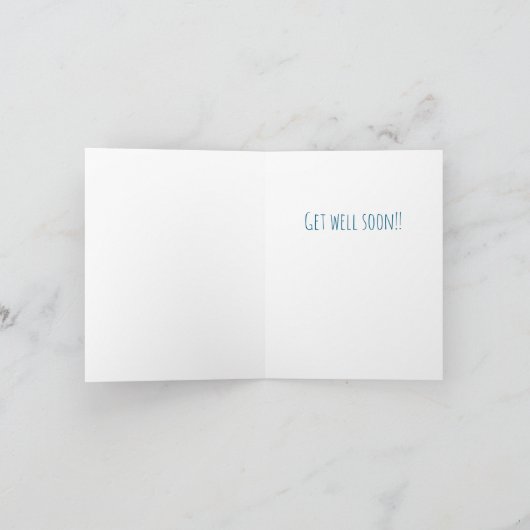 Blue Bunny Get Well card Kaart (Binnen)