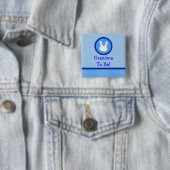 Blue Bunny "Grandma to be" Baby shower Button (In situ)