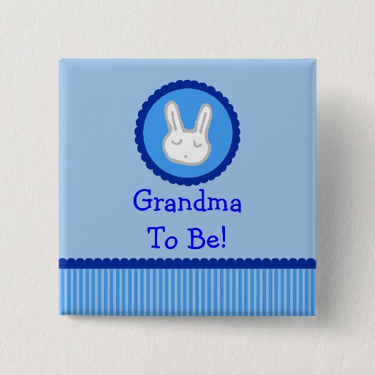 Blue Bunny "Grandma to be" Baby shower Button (Voorkant)