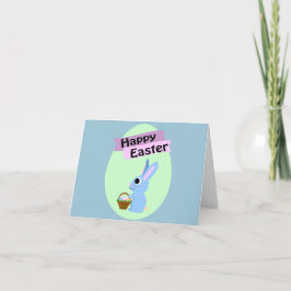 Blue Bunny Happy Pasen Feestdagen Kaart