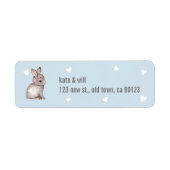Blue Bunny Heart Return Address Labels (Voorkant)