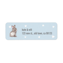 Blue Bunny Heart Return Address Labels