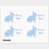 Blue Bunny Het is een jongen Rechthoekige Sticker (Vel)