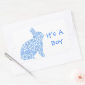 Blue Bunny Het is een jongen Rechthoekige Sticker (Envelop)