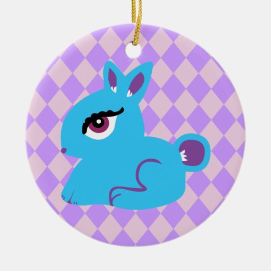 Blue Bunny Keramisch Ornament (Voorkant)