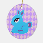 Blue Bunny Keramisch Ornament (Links)