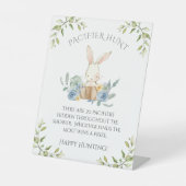 Blue Bunny Rabbit Baby shower Game Reclamebord Met Voetstuk (Voorkant)