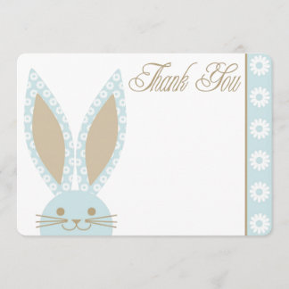 Blue Bunny Rabbit Dank je wel Bedankkaart
