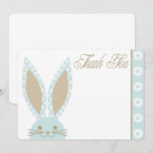 Blue Bunny Rabbit Dank je wel Bedankkaart (Voorkant / Achterkant)