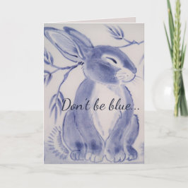 Blue Bunny Rabbit Get Well Card Kaart