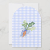 Blue Bunny Rabbit Gingham Baby Shower Kaart (Achterkant)