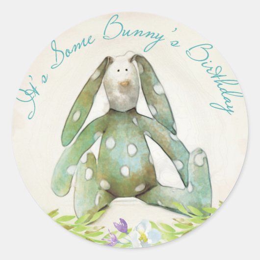 Blue Bunny Rabbit Sticker (Voorkant)