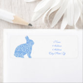 Blue Bunny Return-adreslabels Etiket (Insitu)