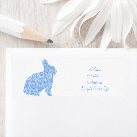 Blue Bunny Return-adreslabels Etiket (Insitu)