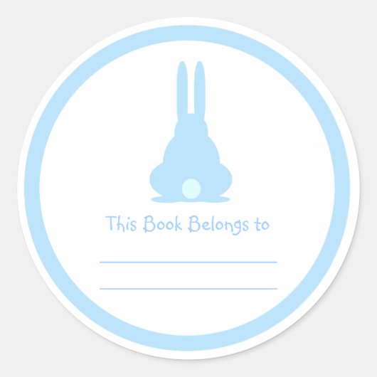 Blue Bunny Ronde Sticker (Voorkant)