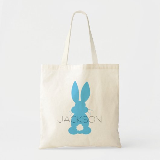 Blue Bunny Silhouette Easter, speciaal gepersonali Tote Bag (Voorkant)