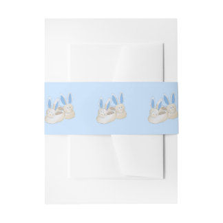 Blue Bunny Slipper Baby Shower Sleepover Party Uitnodigingen Wikkel