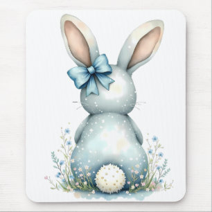 Blue Bunny Tail Cottontail Paashaas met Eieren Muismat