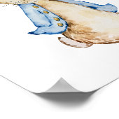 Blue Bunny Wall Art | Waterverf konijn Poster (Hoek)