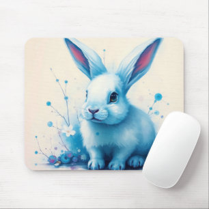 Blue Bunny Waterverf artwork Muismat