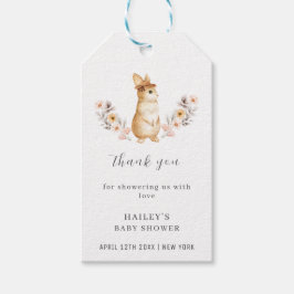 Blue Bunny Wildflower Boy Baby shower Cadeaulabel