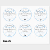Blue Bunting Baby Footprint Shower Bedankt Ronde Sticker (Vel)