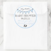 Blue Bunting Baby Footprint Shower Bedankt Ronde Sticker (Tas)