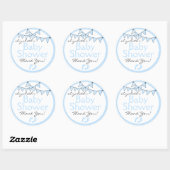 Blue Bunting Flags Baby shower dank u Ronde Sticker (Vel)