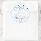 Blue Bunting Flags Baby shower dank u Ronde Sticker (Tas)