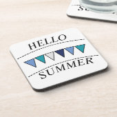 Blue Bunting Hallo Summer Bier Onderzetter (Linkerzijde)